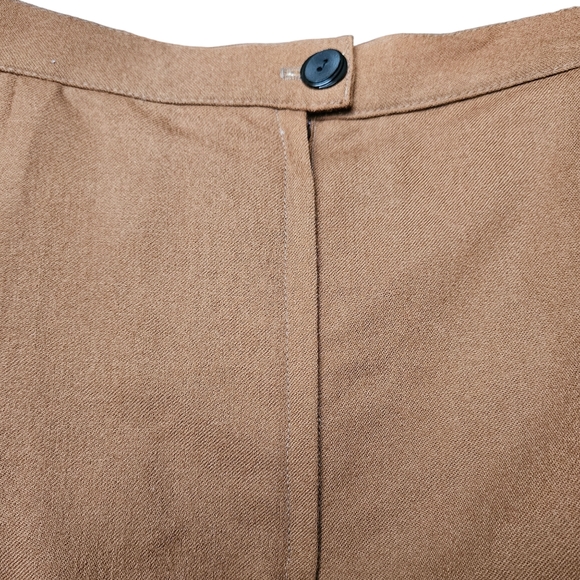 Vintage straight midi skirt hand made cinnamon brown wool blend lined size M - Picture 4 of 9